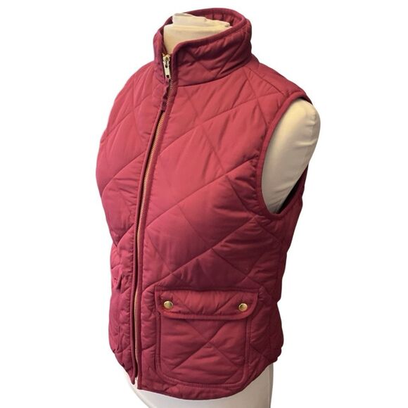 J Crew Quilted Zip up Vest. Rasberry Small preppy heritage - Picture 5 of 12